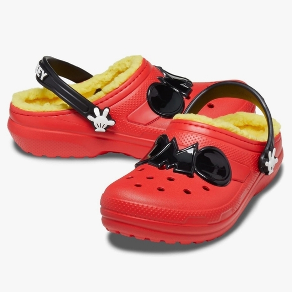 VGUC Crocs Classic Lined Disney Mickey Mouse Clog Size Kids 12 Unisex - Picture 1 of 13